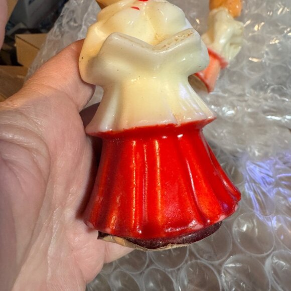2 Vintage Large Gurley Christmas Choir Girl Boy Candles 5” Red Robe Unburned rea - Picture 7 of 10